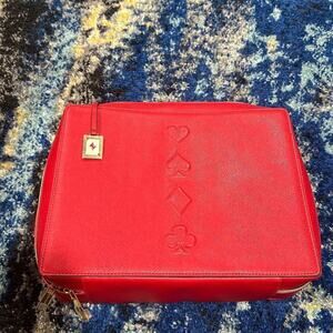 Estee Lauder Red Playing Cards Makeup Weekender Travel Toiletries Bag size Large